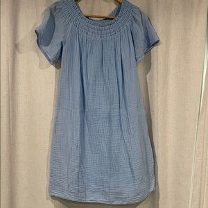 Michael Stars Sky Blue Smocked Mini Dress